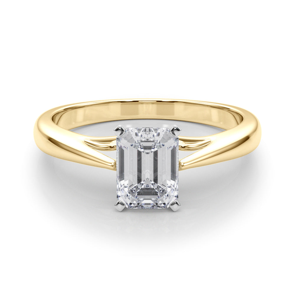 Katerina Emerald Diamond Solitaire Engagement Ring-VIRABYANI